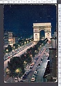 M5206 PARIS L ARC DE TRIOMPHE LES CHAMPES ELYSEES ILLUMINES VOITURES VIAGGIATA